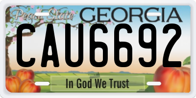 GA license plate CAU6692