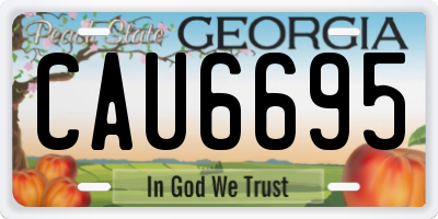 GA license plate CAU6695