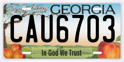 GA license plate CAU6703