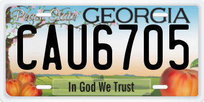 GA license plate CAU6705