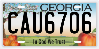 GA license plate CAU6706