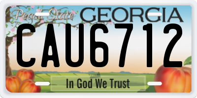 GA license plate CAU6712