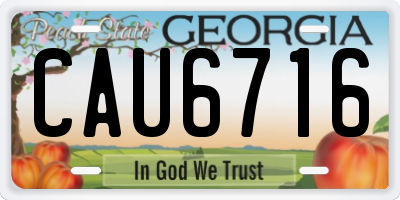 GA license plate CAU6716