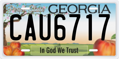 GA license plate CAU6717