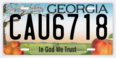 GA license plate CAU6718