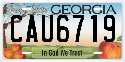GA license plate CAU6719