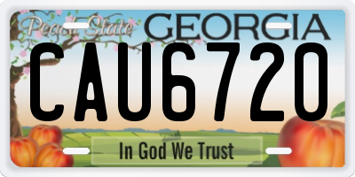 GA license plate CAU6720