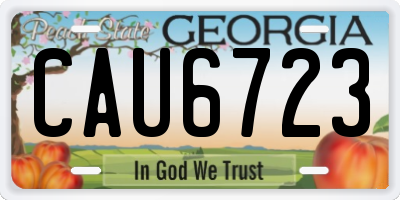 GA license plate CAU6723