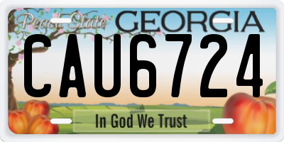 GA license plate CAU6724