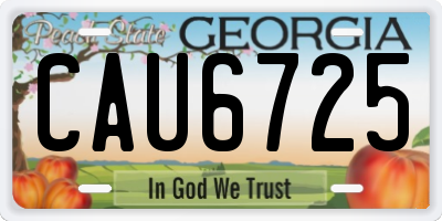 GA license plate CAU6725