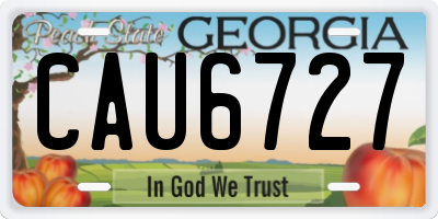 GA license plate CAU6727