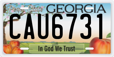 GA license plate CAU6731