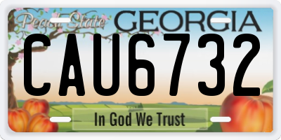 GA license plate CAU6732
