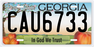 GA license plate CAU6733