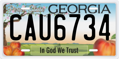 GA license plate CAU6734