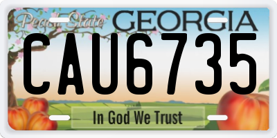 GA license plate CAU6735
