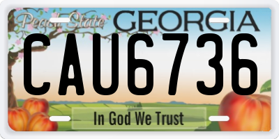 GA license plate CAU6736