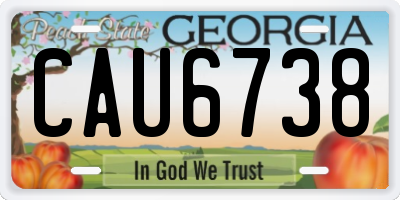 GA license plate CAU6738