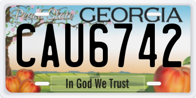 GA license plate CAU6742