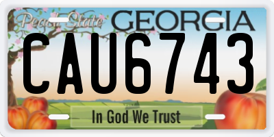 GA license plate CAU6743