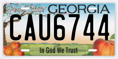 GA license plate CAU6744