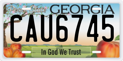 GA license plate CAU6745