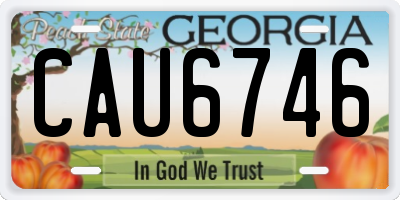 GA license plate CAU6746