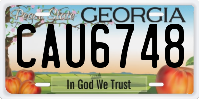 GA license plate CAU6748