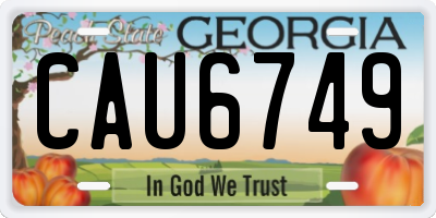 GA license plate CAU6749