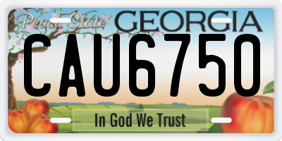 GA license plate CAU6750