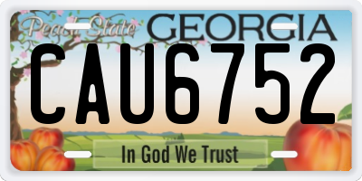 GA license plate CAU6752