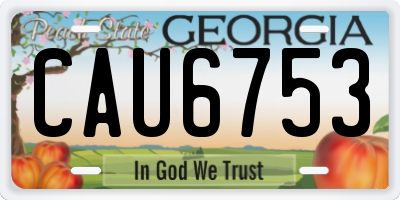 GA license plate CAU6753