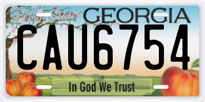 GA license plate CAU6754