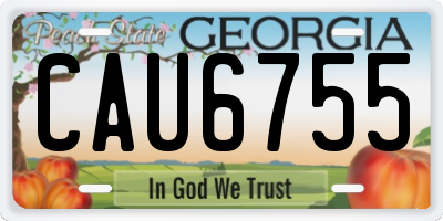 GA license plate CAU6755