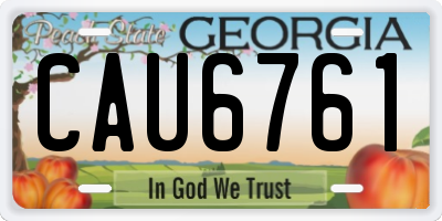 GA license plate CAU6761