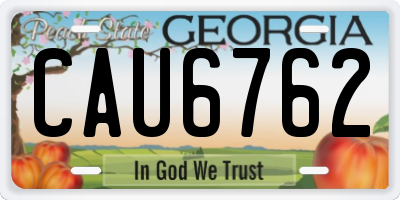 GA license plate CAU6762
