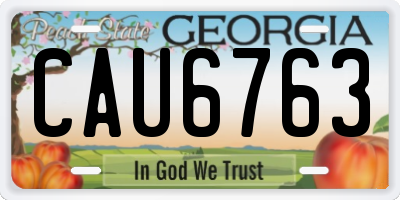 GA license plate CAU6763