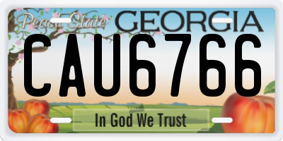 GA license plate CAU6766