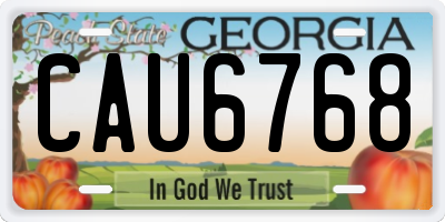 GA license plate CAU6768