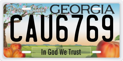 GA license plate CAU6769