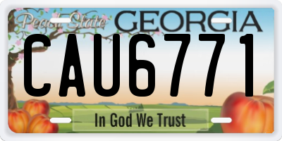 GA license plate CAU6771