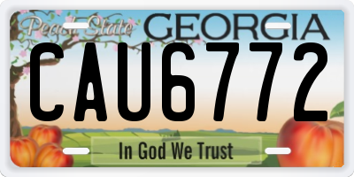 GA license plate CAU6772