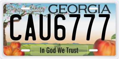 GA license plate CAU6777