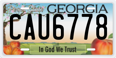 GA license plate CAU6778