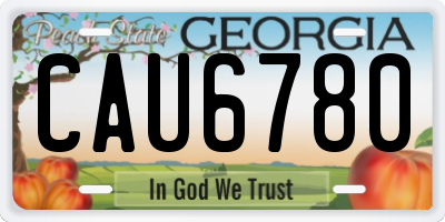 GA license plate CAU6780