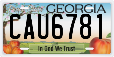 GA license plate CAU6781