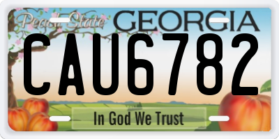 GA license plate CAU6782