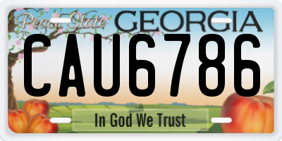 GA license plate CAU6786