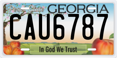 GA license plate CAU6787