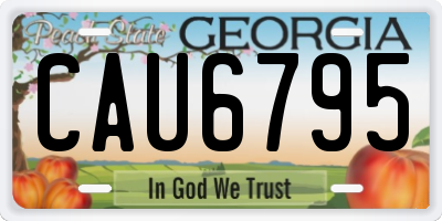 GA license plate CAU6795